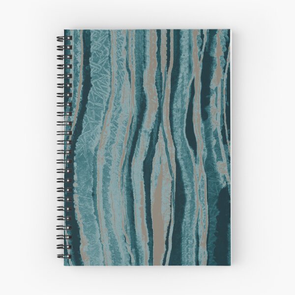 Item preview, Abstract Teal Green Blue Taupe Agate Stripes designed and sold by jocelynsart.