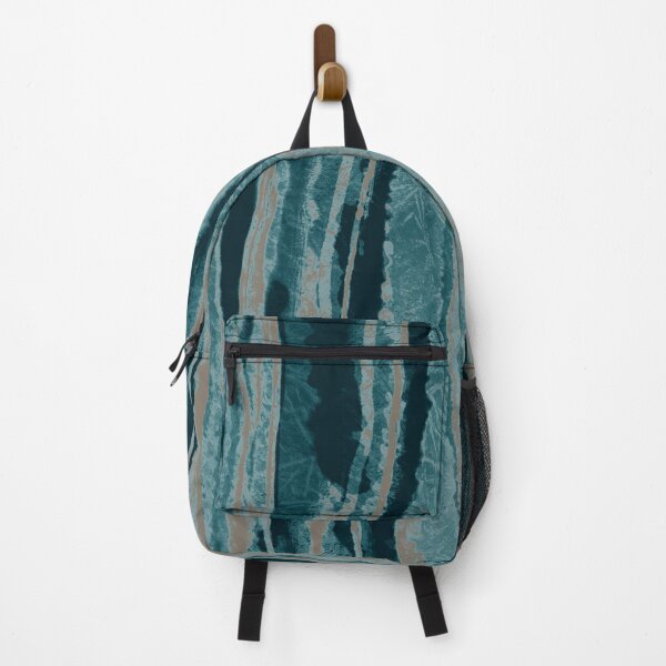 Item preview, Abstract Teal Green Blue Taupe Agate Stripes designed and sold by jocelynsart.
