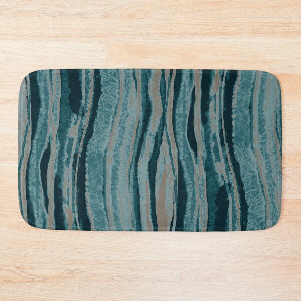 Item preview, Abstract Teal Green Blue Taupe Agate Stripes designed and sold by jocelynsart.