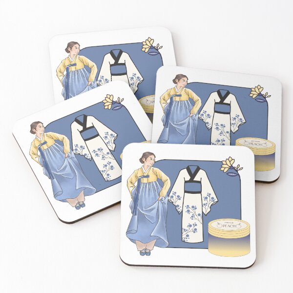 Item preview, Blue Hanbok Lady & Floral Kimono Art designed and sold by Kanniax.