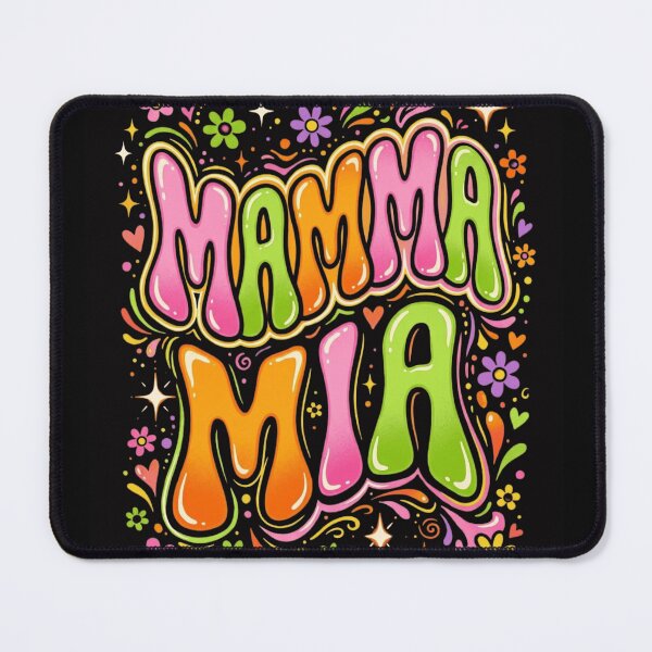 Item preview, Mamma Mia Retro Groovy Floral Typography Design designed and sold by New Art.