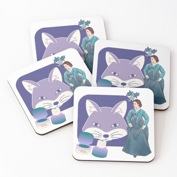 Item preview, Blue Hanbok Lady & Minimalist Fox Art designed and sold by Kanniax.