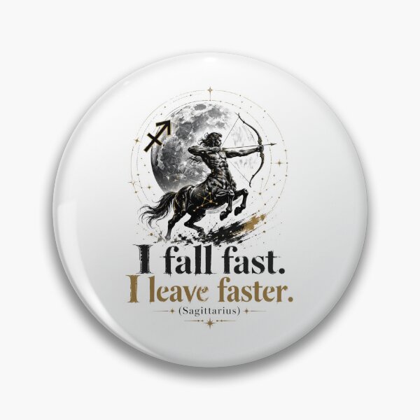 Item preview, Sagittarius Zodiac Statement T-Shirt – “I Fall Fast. I Leave Faster.” designed and sold by ZorviqueStudio.