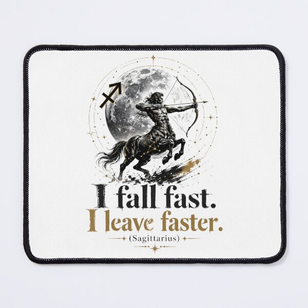 Item preview, Sagittarius Zodiac Statement T-Shirt – “I Fall Fast. I Leave Faster.” designed and sold by ZorviqueStudio.