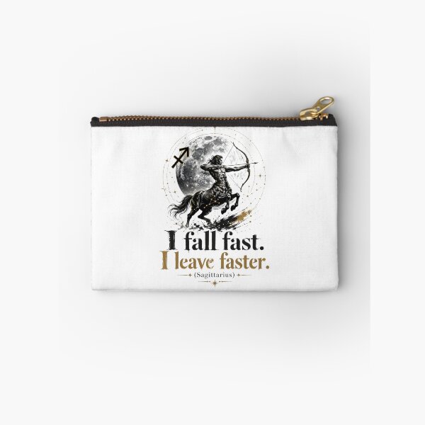 Item preview, Sagittarius Zodiac Statement T-Shirt – “I Fall Fast. I Leave Faster.” designed and sold by ZorviqueStudio.
