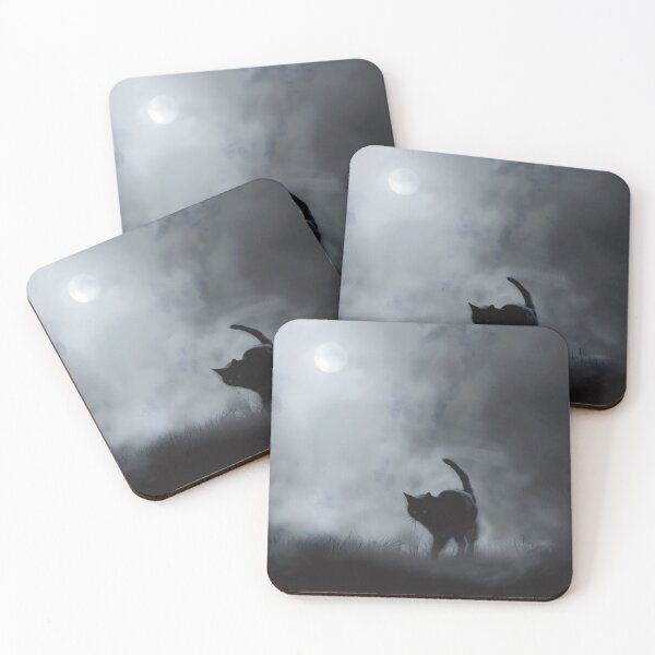 Item preview, Fog Walker — Gothic Black Cat Art Print designed and sold by Mourne & Dusk.