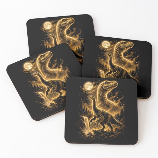Item preview, Therizinosaurus Moonlight Glow Dinosaur Aesthetic Golden Claws Fantasy Night Art designed and sold by Syrupulse.