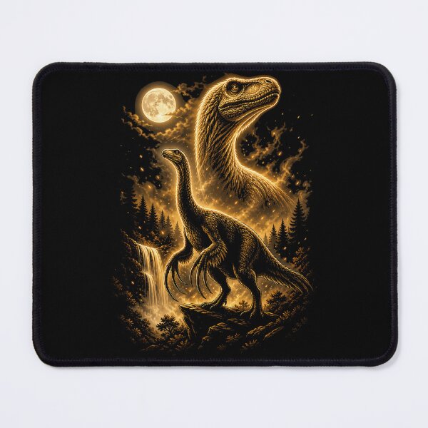 Item preview, Therizinosaurus Moonlight Glow Dinosaur Aesthetic Golden Claws Fantasy Night Art designed and sold by Syrupulse.