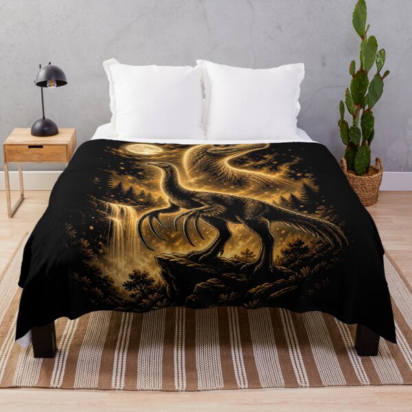 Item preview, Therizinosaurus Moonlight Glow Dinosaur Aesthetic Golden Claws Fantasy Night Art designed and sold by Syrupulse.