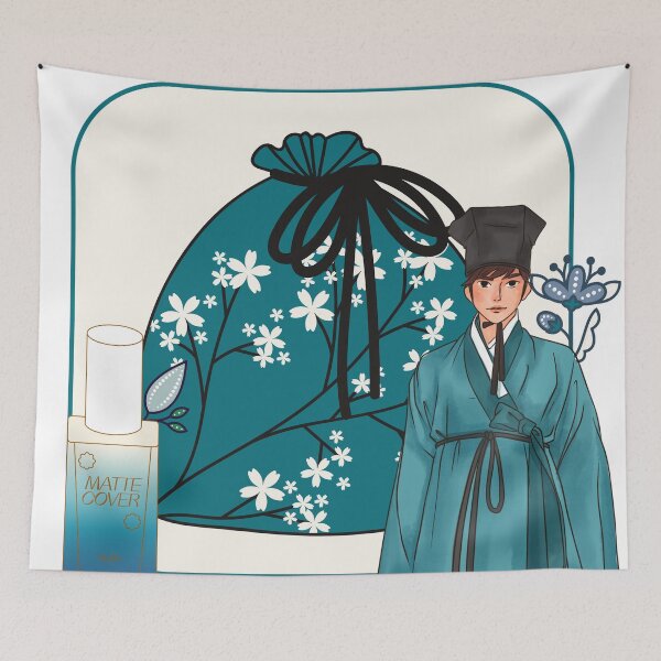 Item preview, Blue Hanbok Man & Floral Lucky Bag designed and sold by Kanniax.