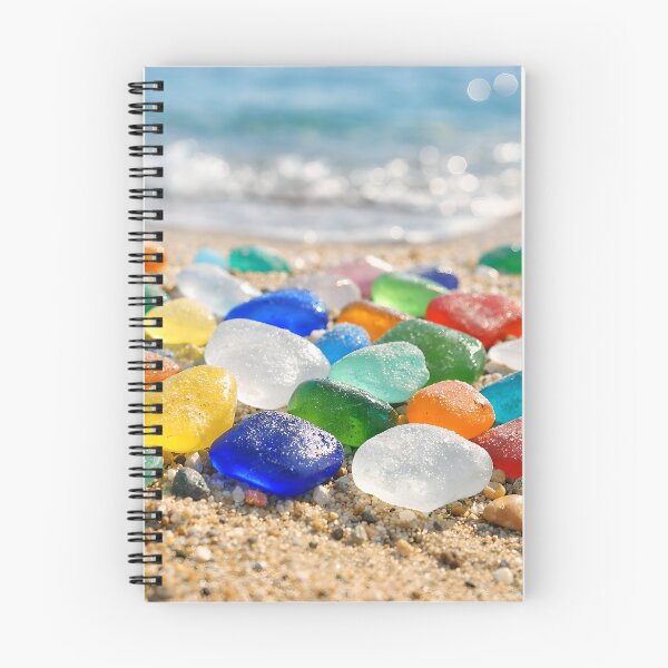 Item preview, Colorful Sea Glass Stones on a Sandy Beach designed and sold by Twisted Oak Gifts.