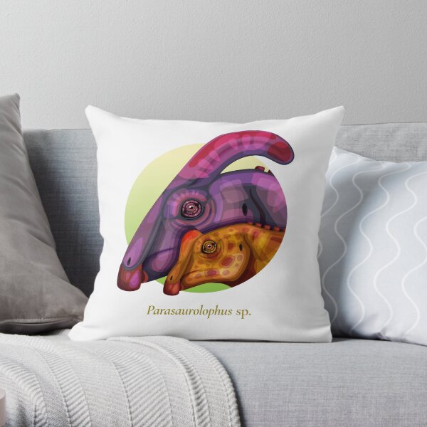 The Circles of Life: Parasaurolophus Throw Pillow