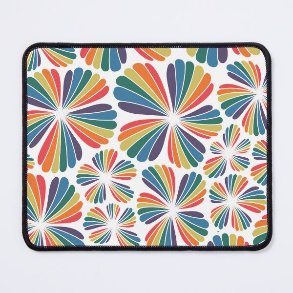Item preview, Rainbow Bloom Pattern White | Retro Colorful Flower | Groovy Floral Repeat designed and sold by aliciawarddesign.