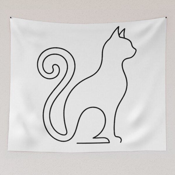 Item preview, Cat With Fine Lines designed and sold by RetroShopSerbia.