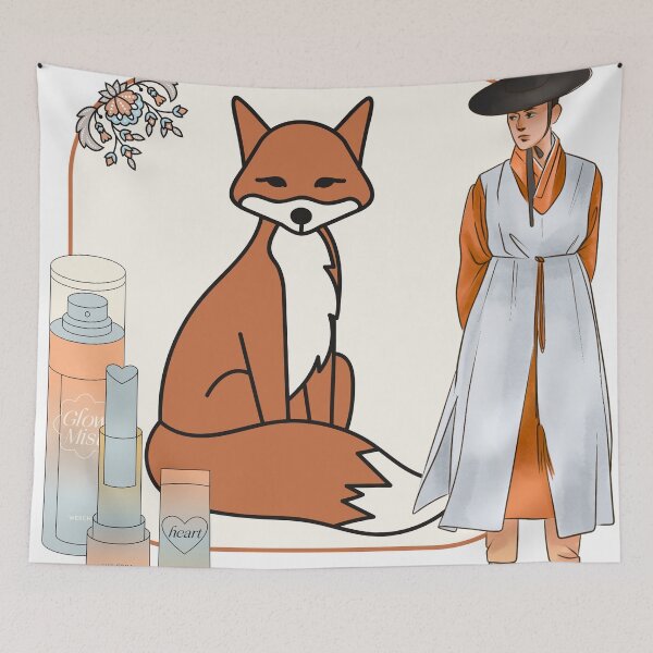 Item preview, Korean Hanbok Man & Red Fox Art designed and sold by Kanniax.