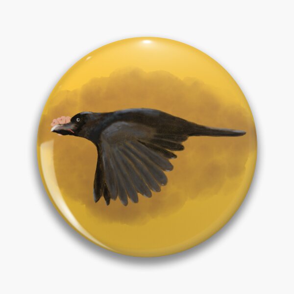 Item preview, A cute black bird with a cherry blossom in its beak designed and sold by greenPQBstudio.