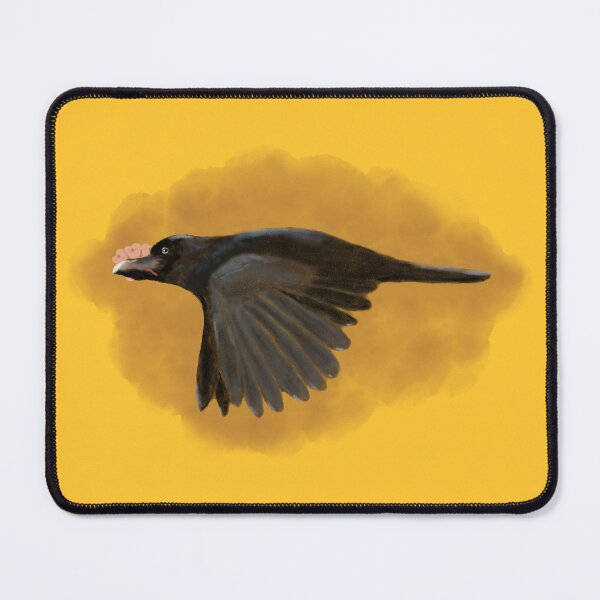 Item preview, A cute black bird with a cherry blossom in its beak designed and sold by greenPQBstudio.