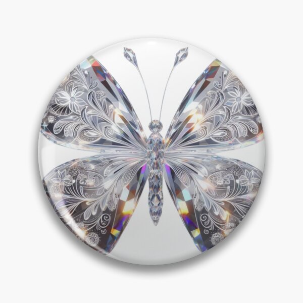 Artikelvorschau, Luxuriöse Schmetterlingskunst mit Diamantkristallen oder glitzerndes silbernes Schmetterlingsmandala entworfen und verkauft von Radhamadhaba Pattachitra Vibes”.
