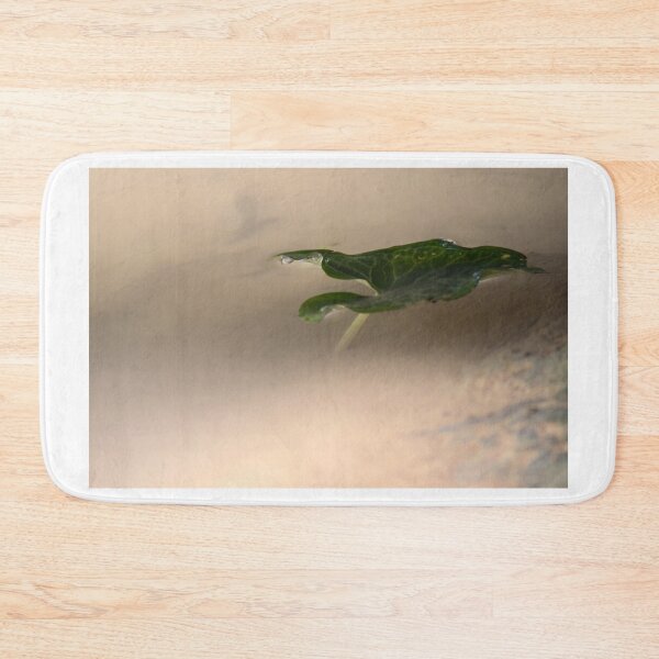 Item preview, Floating Green Leaf With Water Droplets Close-Up Minimal Nature Composition And Calm Reflection designed and sold by Nmallia.