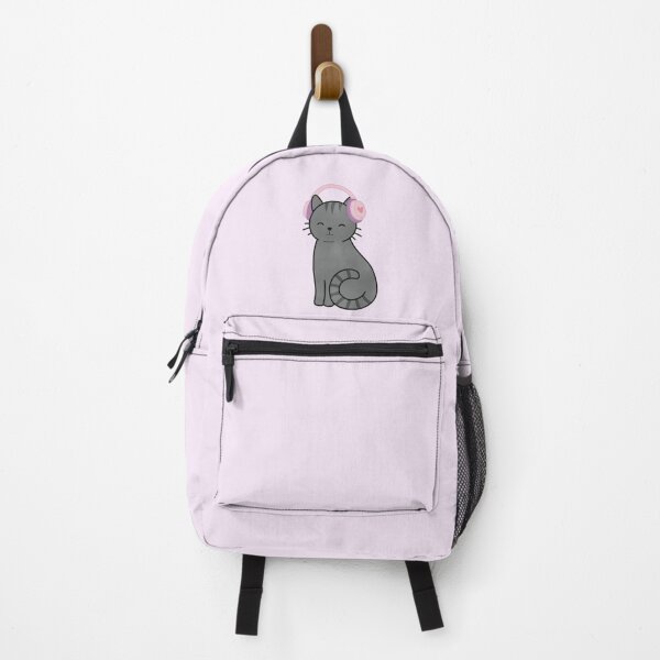 Item preview, Cute Black Cat with Pink Headphones designed and sold by winterpumpkin.