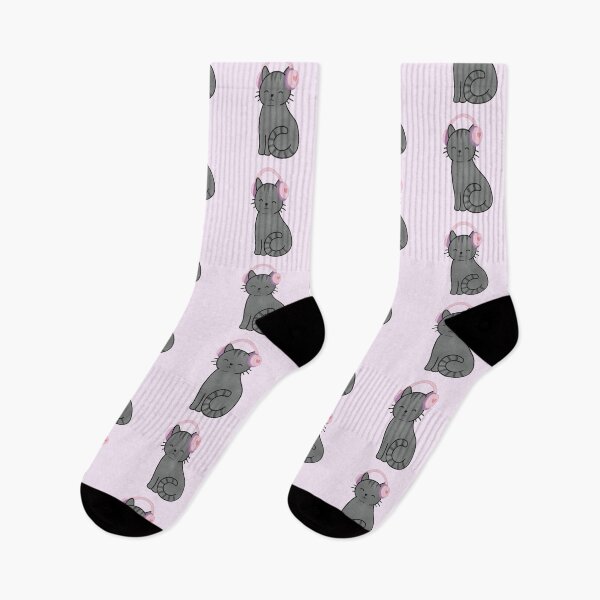 Item preview, Cute Black Cat with Pink Headphones designed and sold by winterpumpkin.