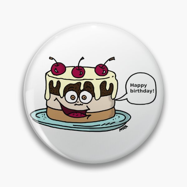 Item preview, Happy Birthday Cake — Funny Cartoon Greeting Card designed and sold by MyxaART.