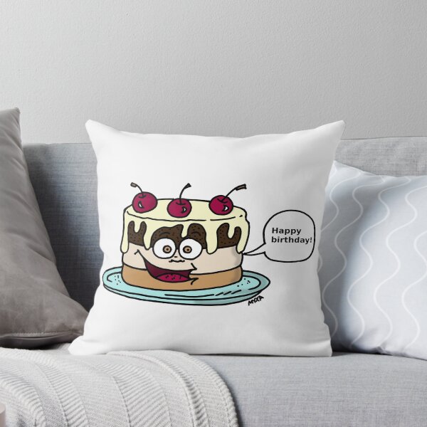 Item preview, Happy Birthday Cake — Funny Cartoon Greeting Card designed and sold by MyxaART.