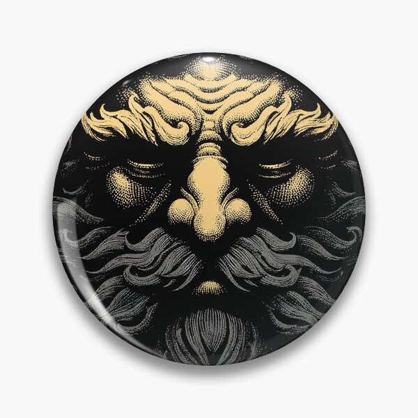 Item preview, Dark wise god with rich beard. Black and gold 127sm designed and sold by 127sm.