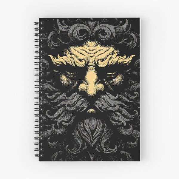 Item preview, Dark wise god with rich beard. Black and gold 127sm designed and sold by 127sm.