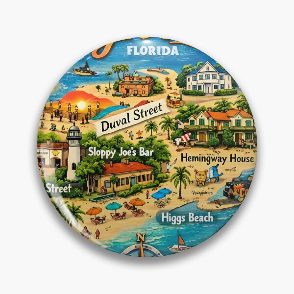 Item preview, Illustrated Map of Key West Florida designed and sold by Twisted Oak Gifts.