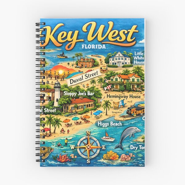 Item preview, Illustrated Map of Key West Florida designed and sold by Twisted Oak Gifts.