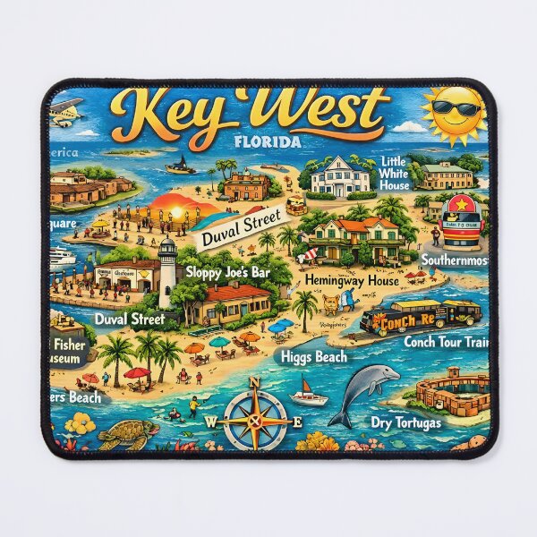 Item preview, Illustrated Map of Key West Florida designed and sold by Twisted Oak Gifts.