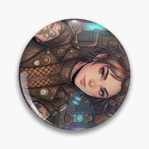 Item preview, Steampunk Machinist with Colorful Hair in Engine Room designed and sold by Vyxorea.