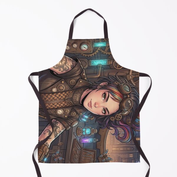 Item preview, Steampunk Machinist with Colorful Hair in Engine Room designed and sold by Vyxorea.