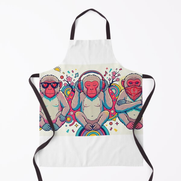 Item preview, See Hear Speak No Evil - Modern Japanese Snow Monkeys designed and sold by Kokeshidreams.