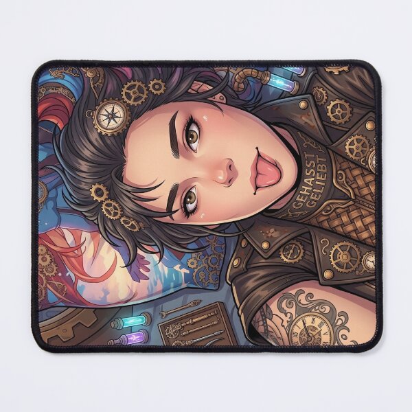 Item preview, Cheeky Steampunk Girl with Tattoos designed and sold by Vyxorea.