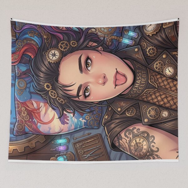 Item preview, Cheeky Steampunk Girl with Tattoos designed and sold by Vyxorea.