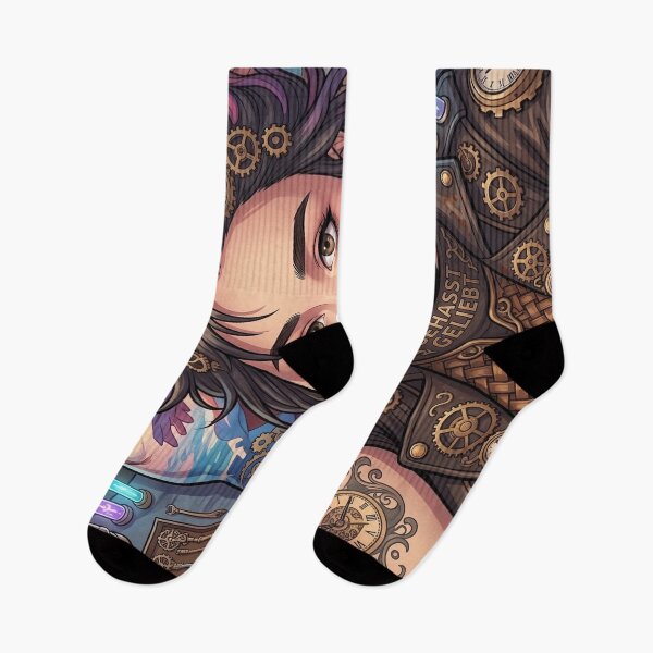 Item preview, Cheeky Steampunk Girl with Tattoos designed and sold by Vyxorea.