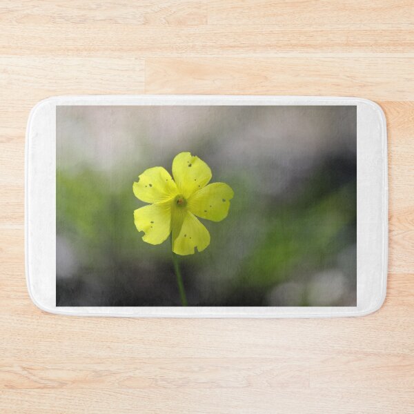 Item preview, Bright Yellow Wildflower With Delicate Notched Petals And Tiny Spots Macro Close-Up In Soft Bokeh designed and sold by Nmallia.