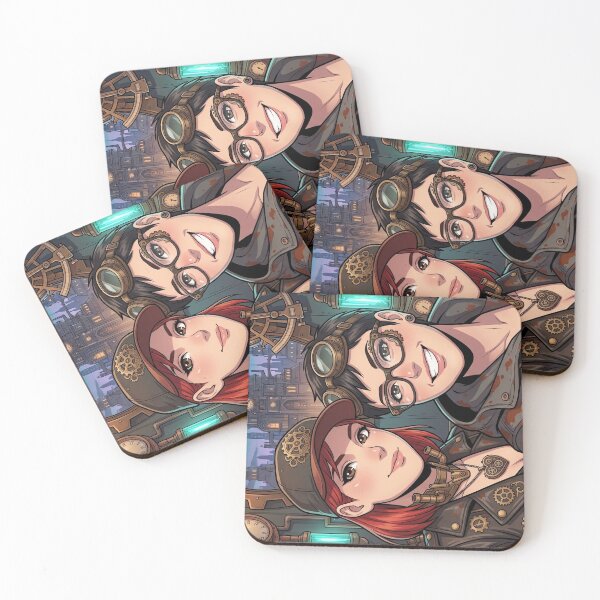 Item preview, Steampunk Friends Selfie in Retro-Futurism Style designed and sold by Vyxorea.