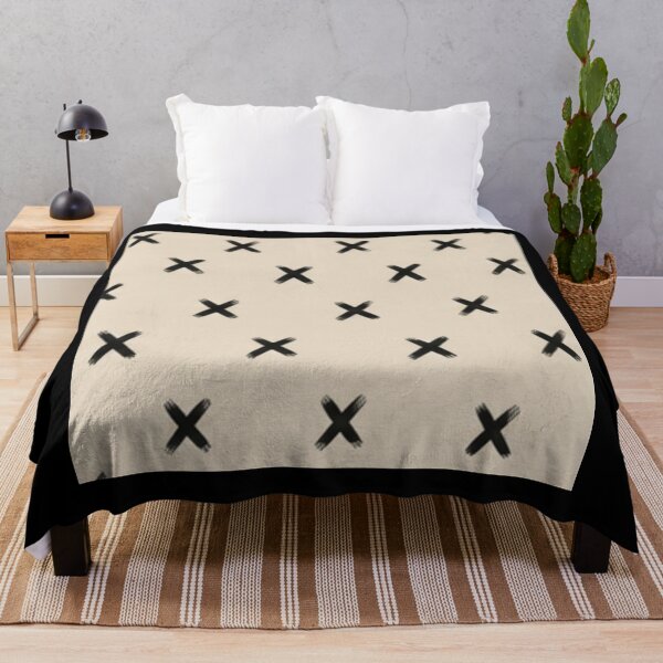 Item preview, Minimal Black X Pattern Beige Aesthetic Seamless Modern Abstract Brush Stroke Design designed and sold by WellN.