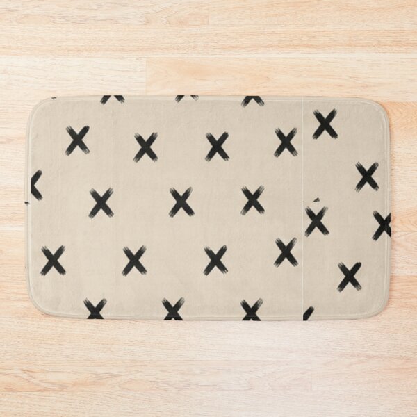 Item preview, Minimal Black X Pattern Beige Aesthetic Seamless Modern Abstract Brush Stroke Design designed and sold by WellN.