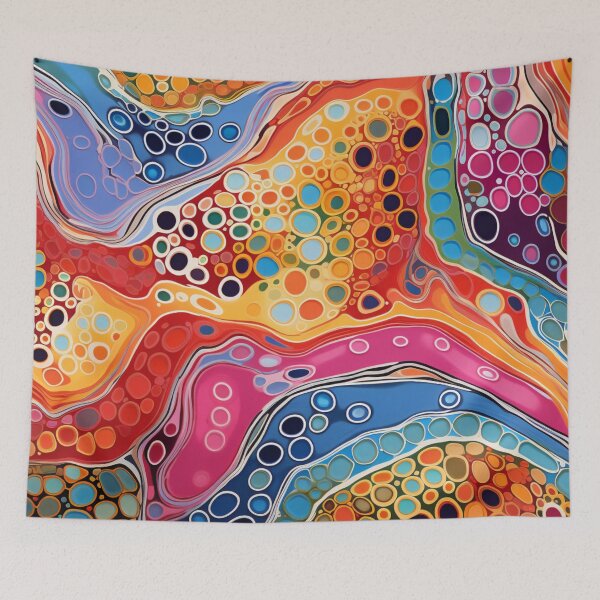 Item preview, Aboriginal Inspired Dot Art - Vibrant Colorful Streams designed and sold by GrinGalore.