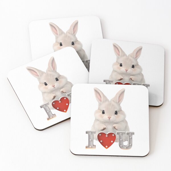 Item preview, Cute Bunny I Love You Marquee Lights - Romantic Redbubble Sticker Design designed and sold by lovelistivkaa.