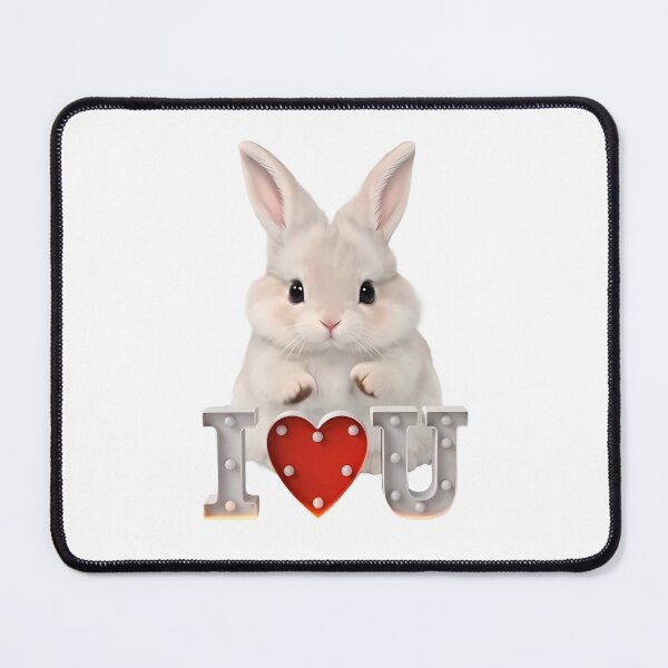 Item preview, Cute Bunny I Love You Marquee Lights - Romantic Redbubble Sticker Design designed and sold by lovelistivkaa.