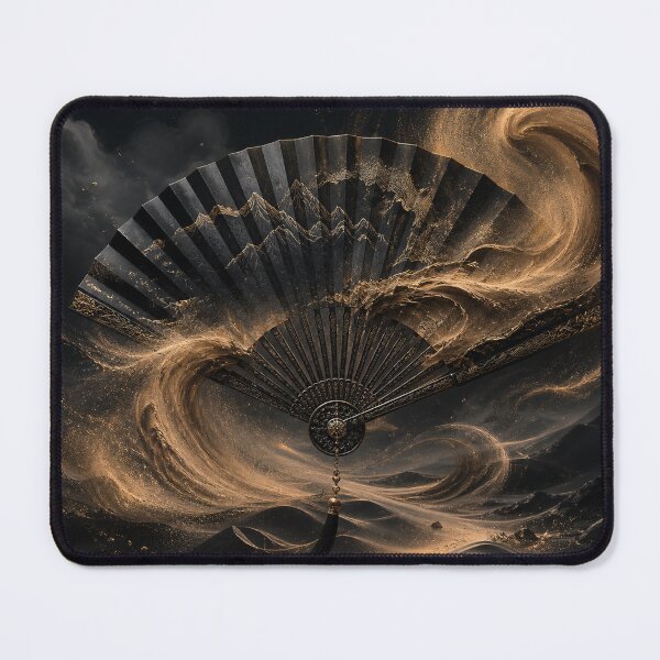 Item preview, Dark Desert Fan Art | Sand Storm Fantasy Aesthetic | Mystical Black & Gold Japanese Style Design designed and sold by Sticleg.