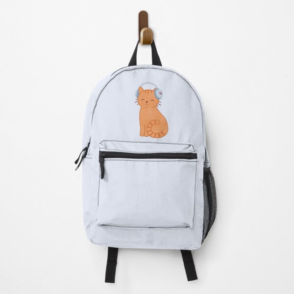Item preview, Cute Orange Cat with Blue Headphones designed and sold by winterpumpkin.