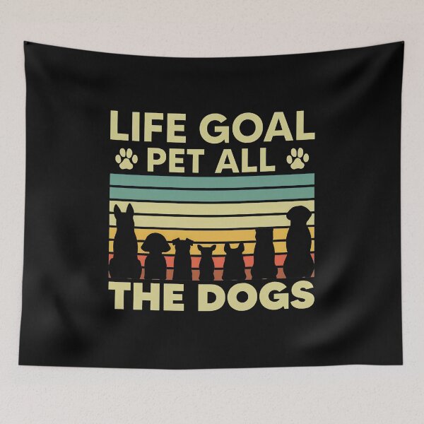 Item preview, Life Goal Pet All The Dogs Retro Tee designed and sold by OlyvieArt.