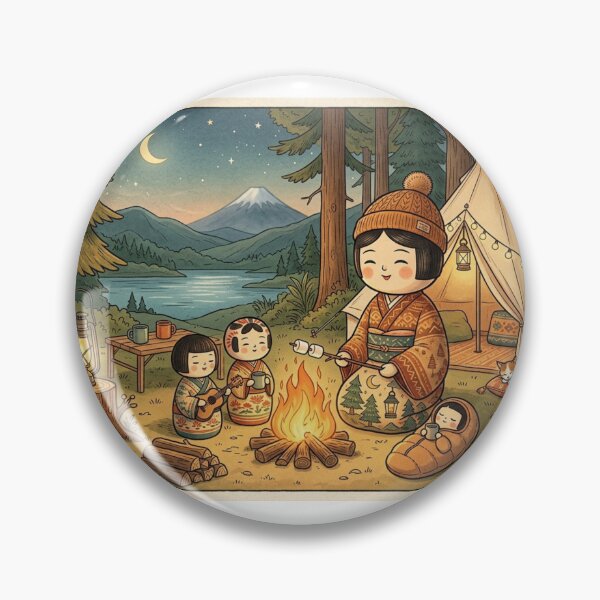 Item preview, Starry Night Kokeshi Camp: A Cozy Mountain Retreat designed and sold by Kokeshidreams.