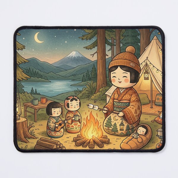 Item preview, Starry Night Kokeshi Camp: A Cozy Mountain Retreat designed and sold by Kokeshidreams.
